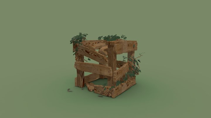 Low Stool Apocalyptic Style. 3D Model