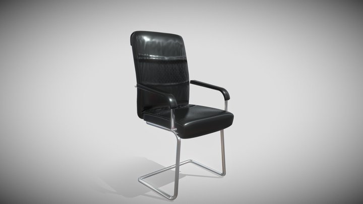 Black Leather Office Chair Free 3D Model
