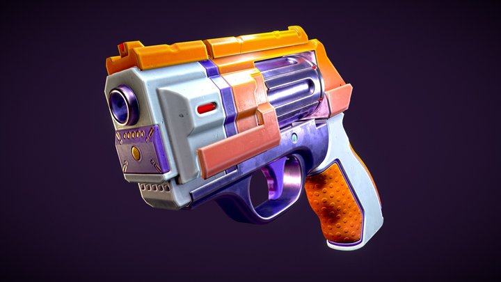 Stylized Revolver 3D Model