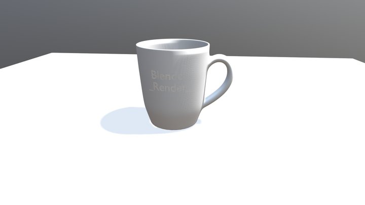 Glossy Cup with a text 3D Model