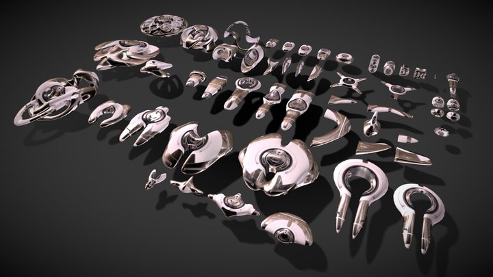 Bionic Spaceships Parts 3D Model