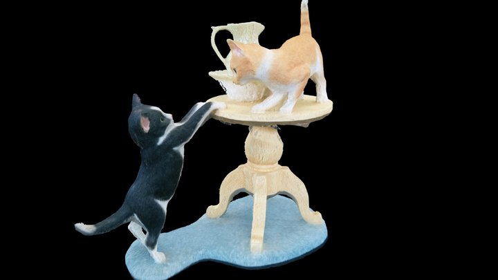Kittens With Table & Jar - Sherratt & Simpson 3D Model