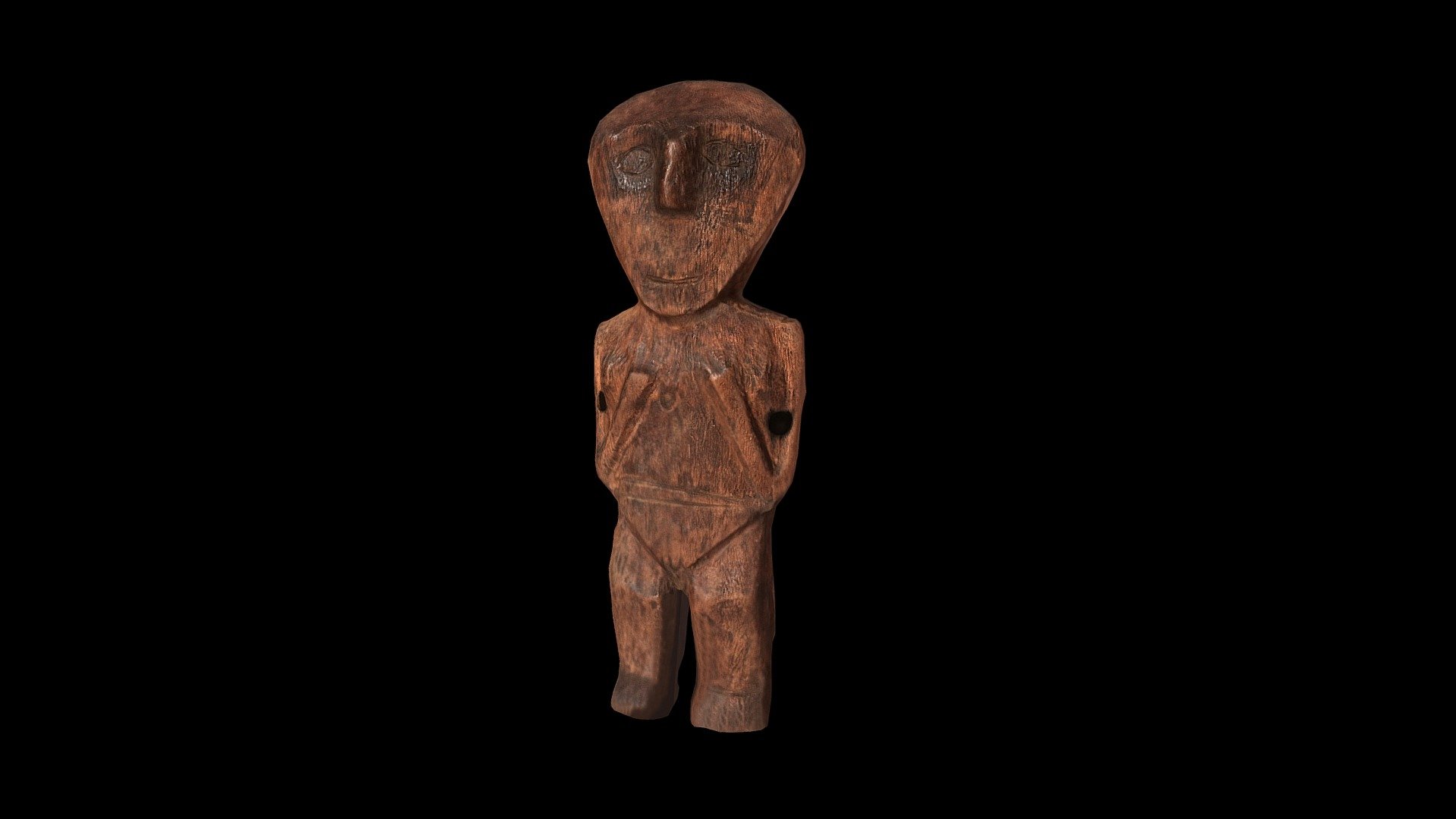 Escultura femenina de madera estilo Ychma