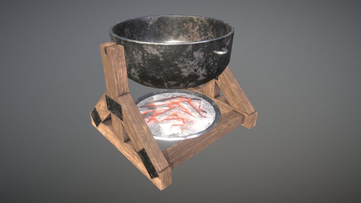 Medieval Cauldron 3D Model