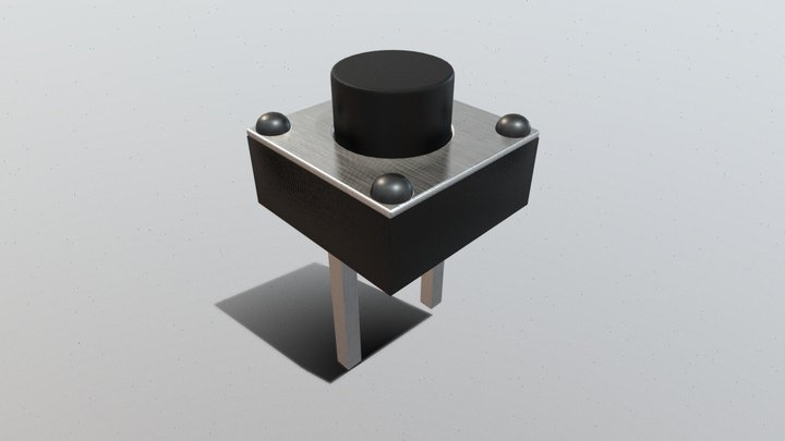 Two-Pin Tactile Push Button 3D Model