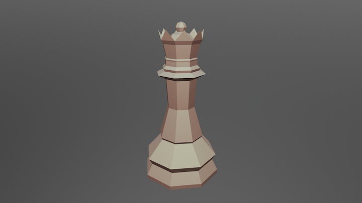 A low poly Chess Queen 3D Model