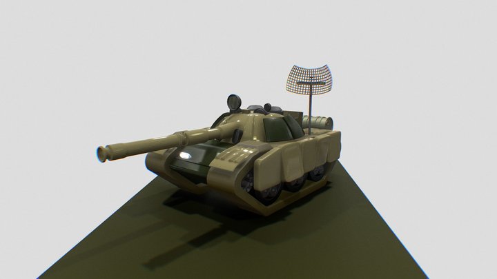 Karna DRDO MBT inspired tank model 3D Model