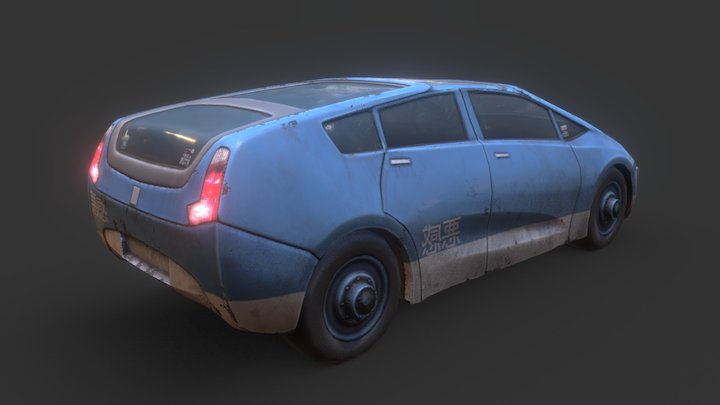 Cyberpunk Civilian Car 2 3D Model