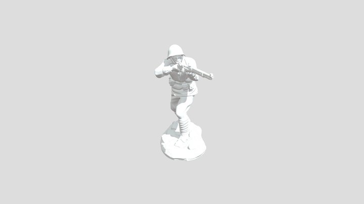 Soldier in Action 3D Model