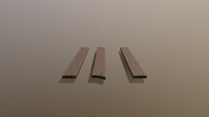 Riot style wooden planks Low-poly 3D model 3D Model