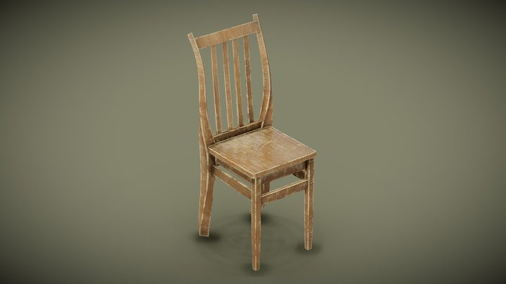 Wooden Chair 3D Model