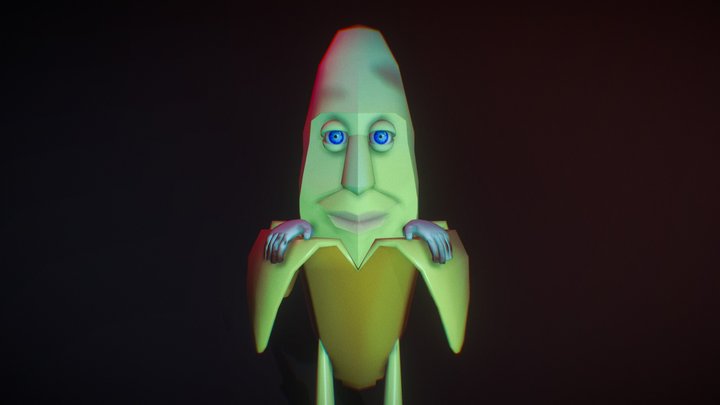 Low-poly Banana-monster 3D Model