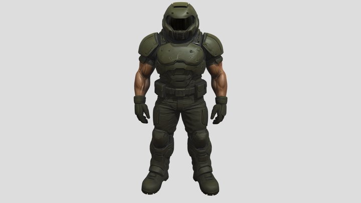 Doom Guy 3D Model