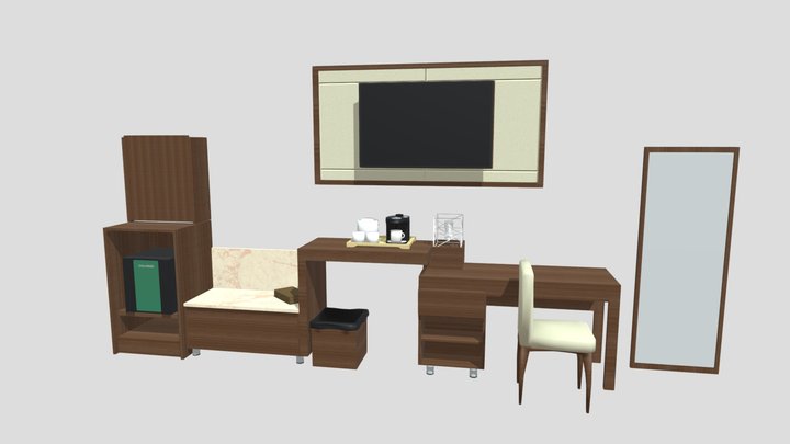 Objects for hotel room 3D Model