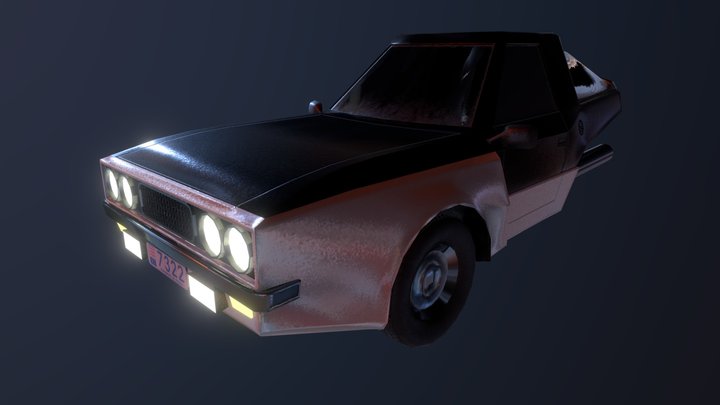 70's-80's Three-Wheeler Car 3D Model