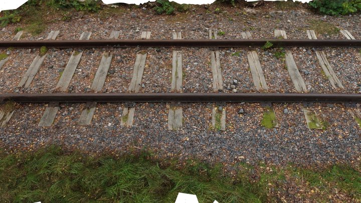 Rail Road / Train Track with gravel 3D Model