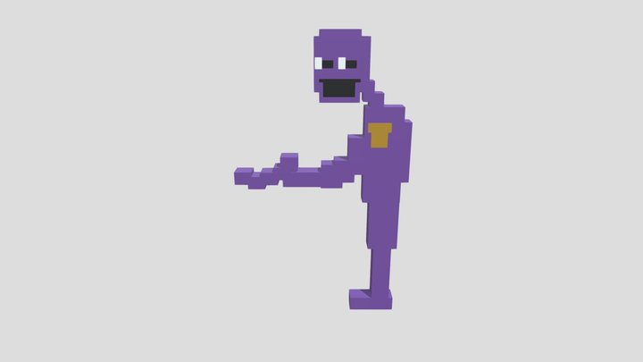 8-Bit Purple Guy 3D Model