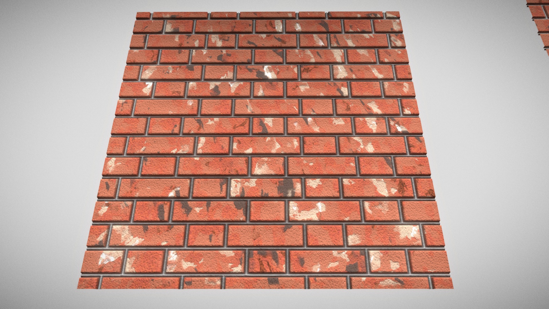 3D model Old Brick Wall (Mid-Poly) - This is a 3D model of the Old Brick Wall (Mid-Poly). The 3D model is about a brick wall with a brick wall.