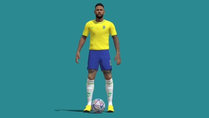 3D Rigged Neymar Brazil Worldcup 2022 3D Model