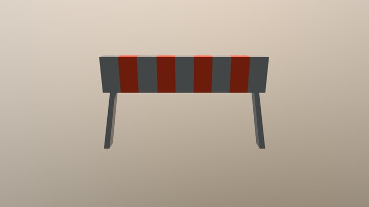 Road Works Barrier High 3D Model
