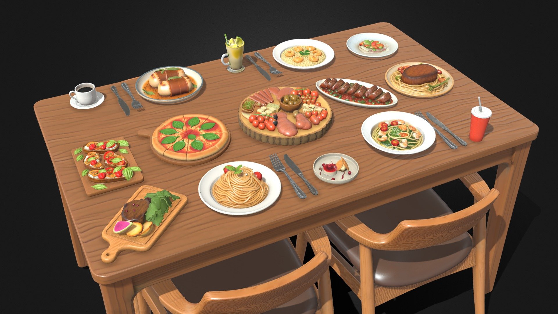 Italian Cuisine Pack - 3D model by ShowBeat Studio (@imlmw) [cabbd82 ...