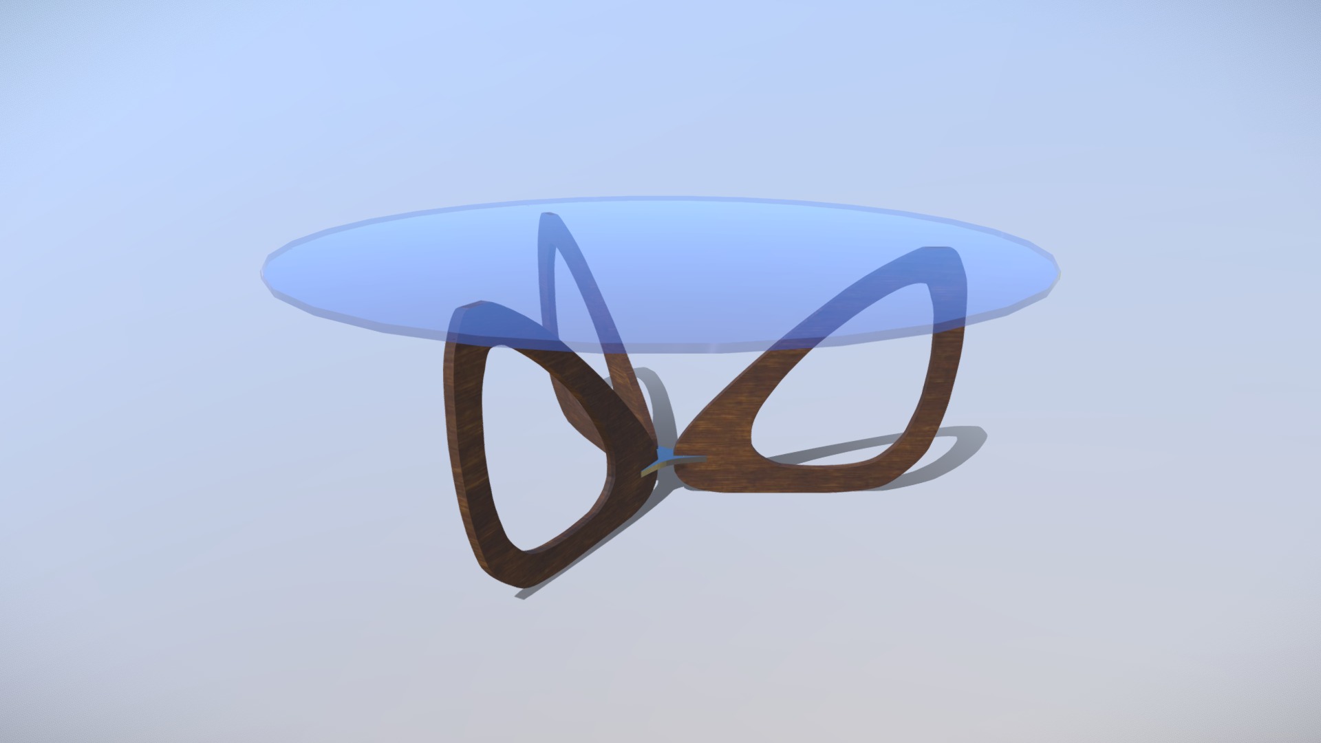 3D model circle coffee table lowpoly