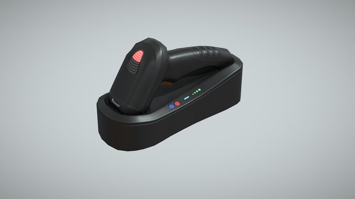 Black Barcode Scanner Gun 3D Model