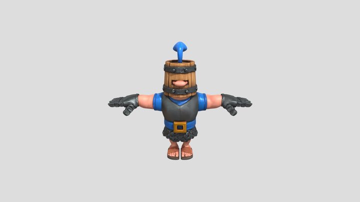Wooden Helmet Warrior 3D Model