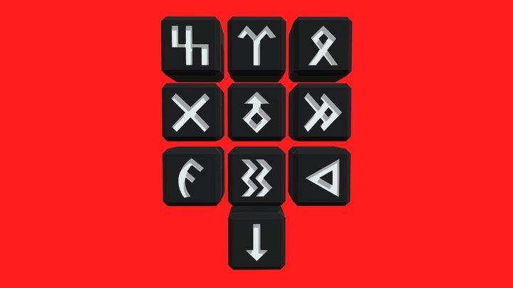 Lowpoly Ancient Runes 3D Model