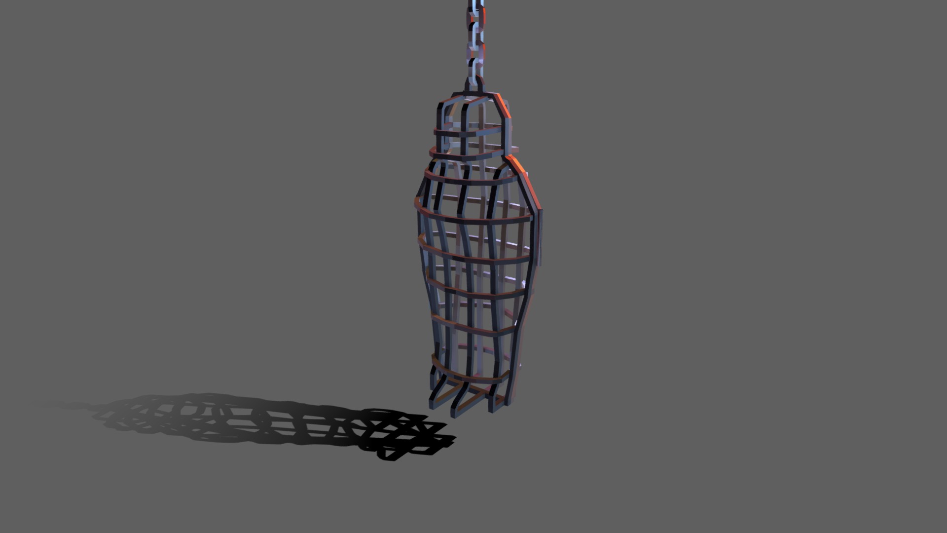 3D model Medieval Iron Cage - This is a 3D model of the Medieval Iron Cage. The 3D model is about a tall building with a pointy top.