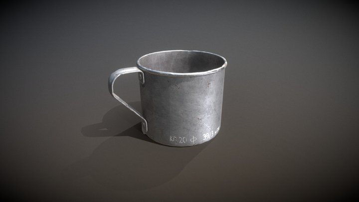 WW2 Soviet Old Metall Cup FREE 3D Model
