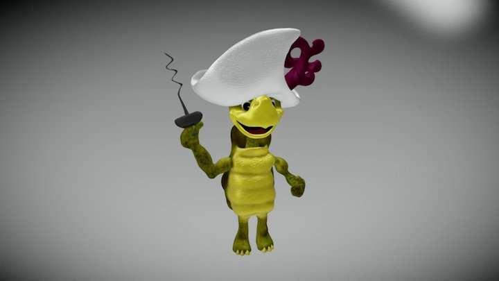 Tartaruga Touchê 3D Model