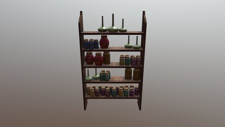 Potion Shelf 3D Model