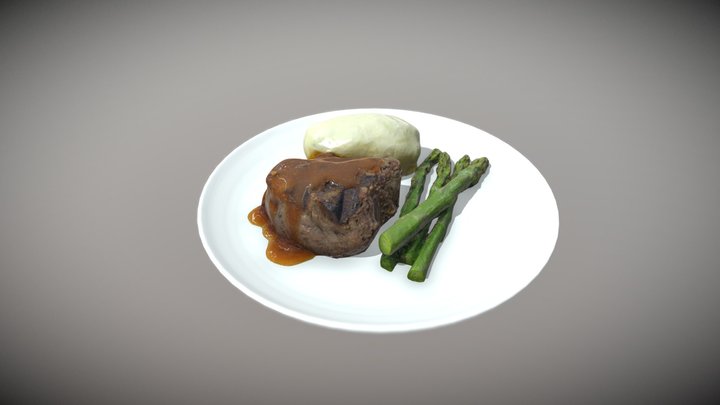 Grilled AAA beef tenderloin 3D Model