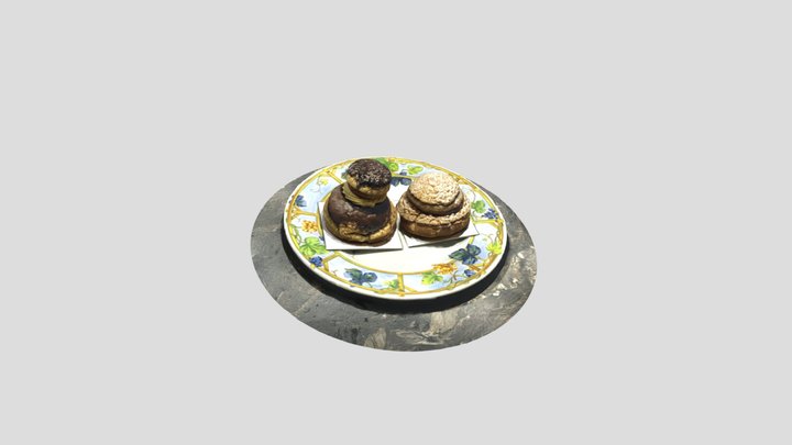 Choux à la crème - French pastry 3D Model