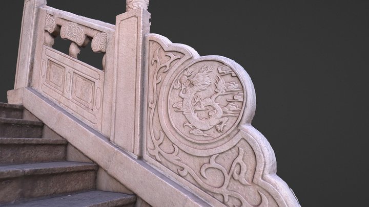 Chinese ancient building guardrail 3D Model