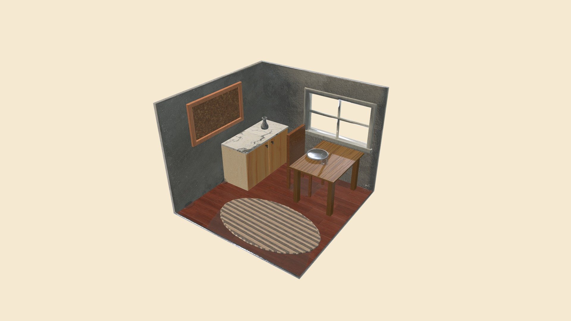 3D Dining room corner diorama - 3D model by Moblik [cad0440] - Sketchfab