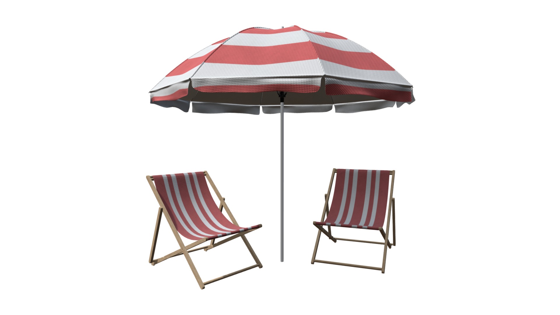 3D model Beach sun lounger and umbrella - This is a 3D model of the Beach sun lounger and umbrella. The 3D model is about a chair and a table.