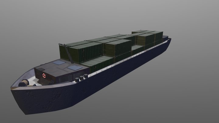 vrachtship for Sketchfab 2 3D Model