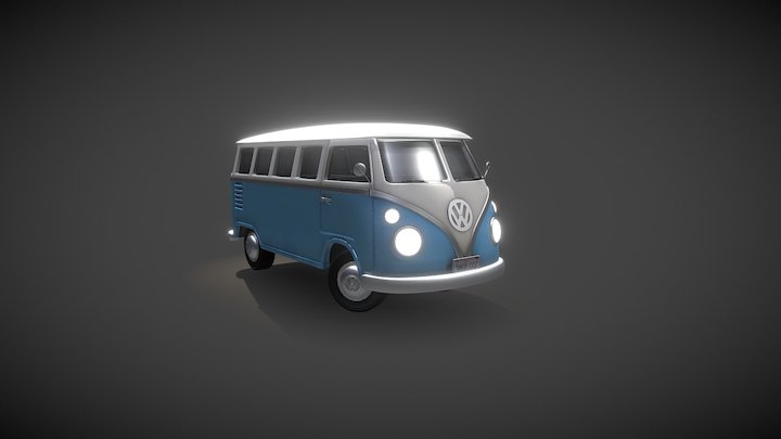 Vintage VW Camper Van 3D Model