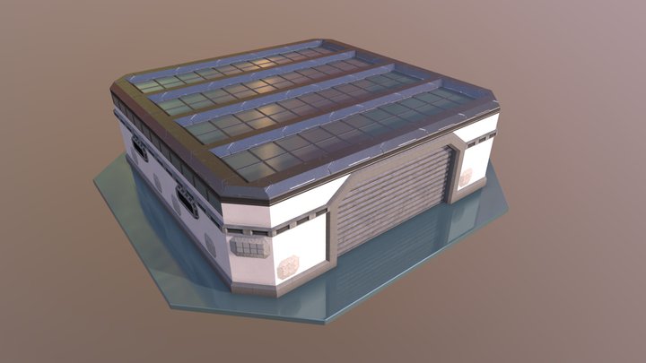 Sci-Fi Hangar 3D Model