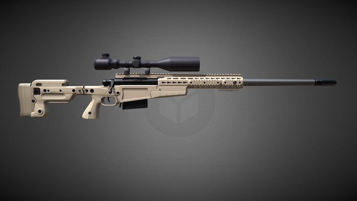MK13 Sniper Rifle Mod 7 3D Model