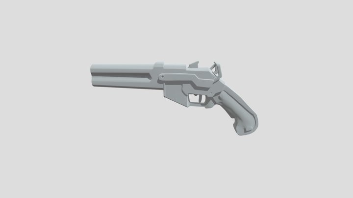 Longbarrel Revolver 3D Model
