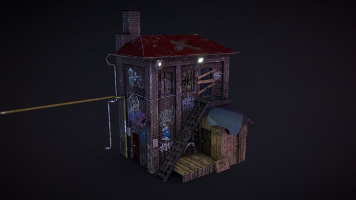 brick_building_low_poly 3D Model