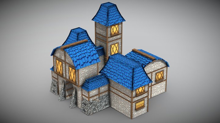 Village low poly – Modello 3D gratuito STL