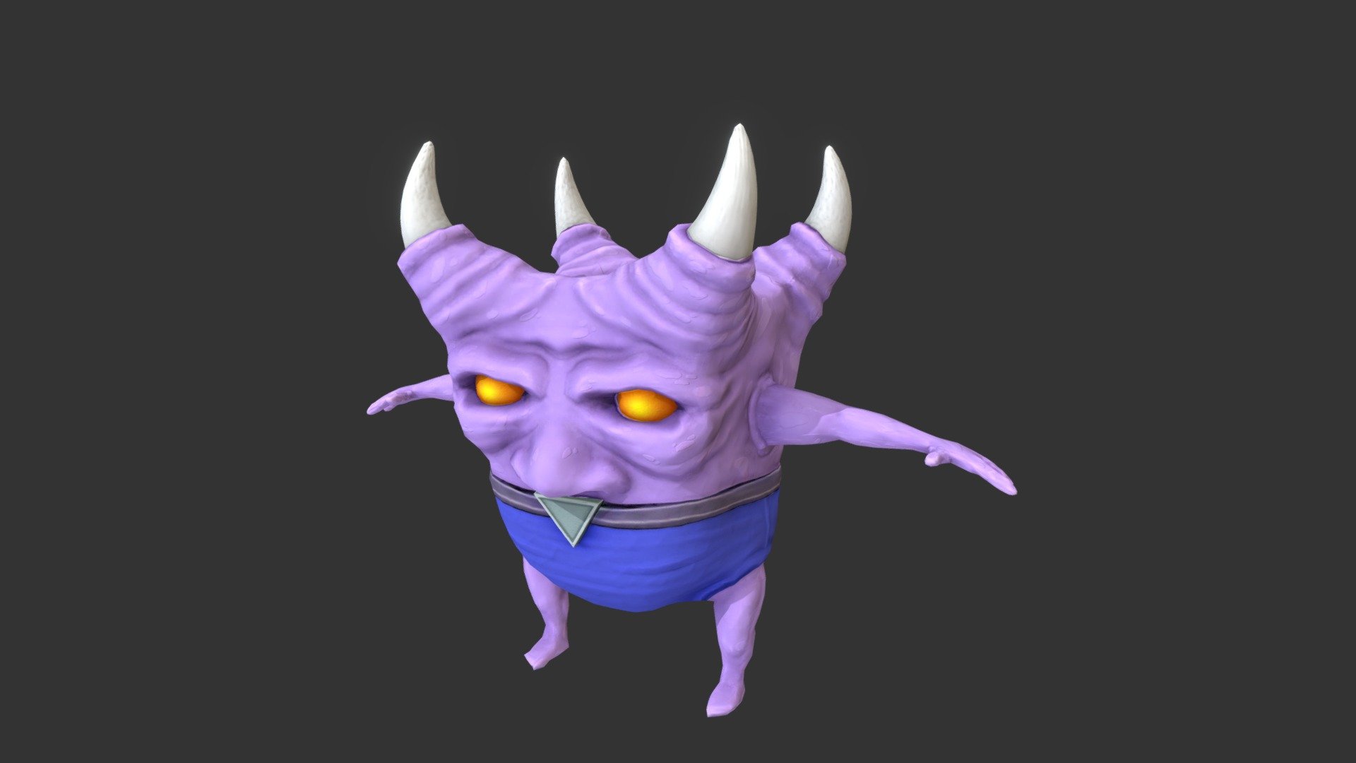 Head-to-mouth alien character