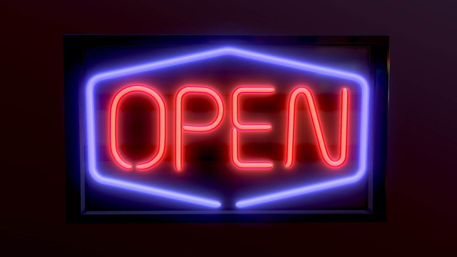 Neon Sign - OPEN - Buy Royalty Free 3D model by 3Dee (@mellydeeis ...