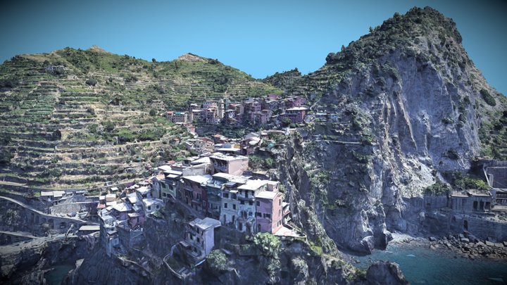 Manarola, La Spezia, Liguria, Italy – Modello 3D gratuito STL