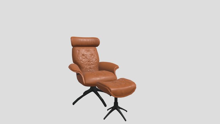 ARMCHAIR WITH FOOTREST 3D Model