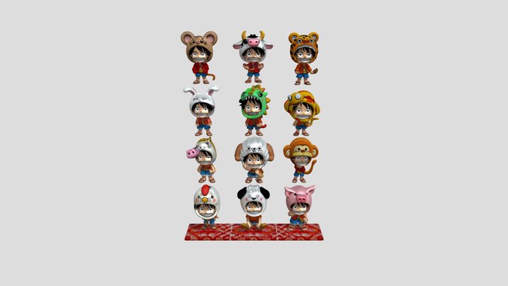 Luffy in Animal Hat Costumes